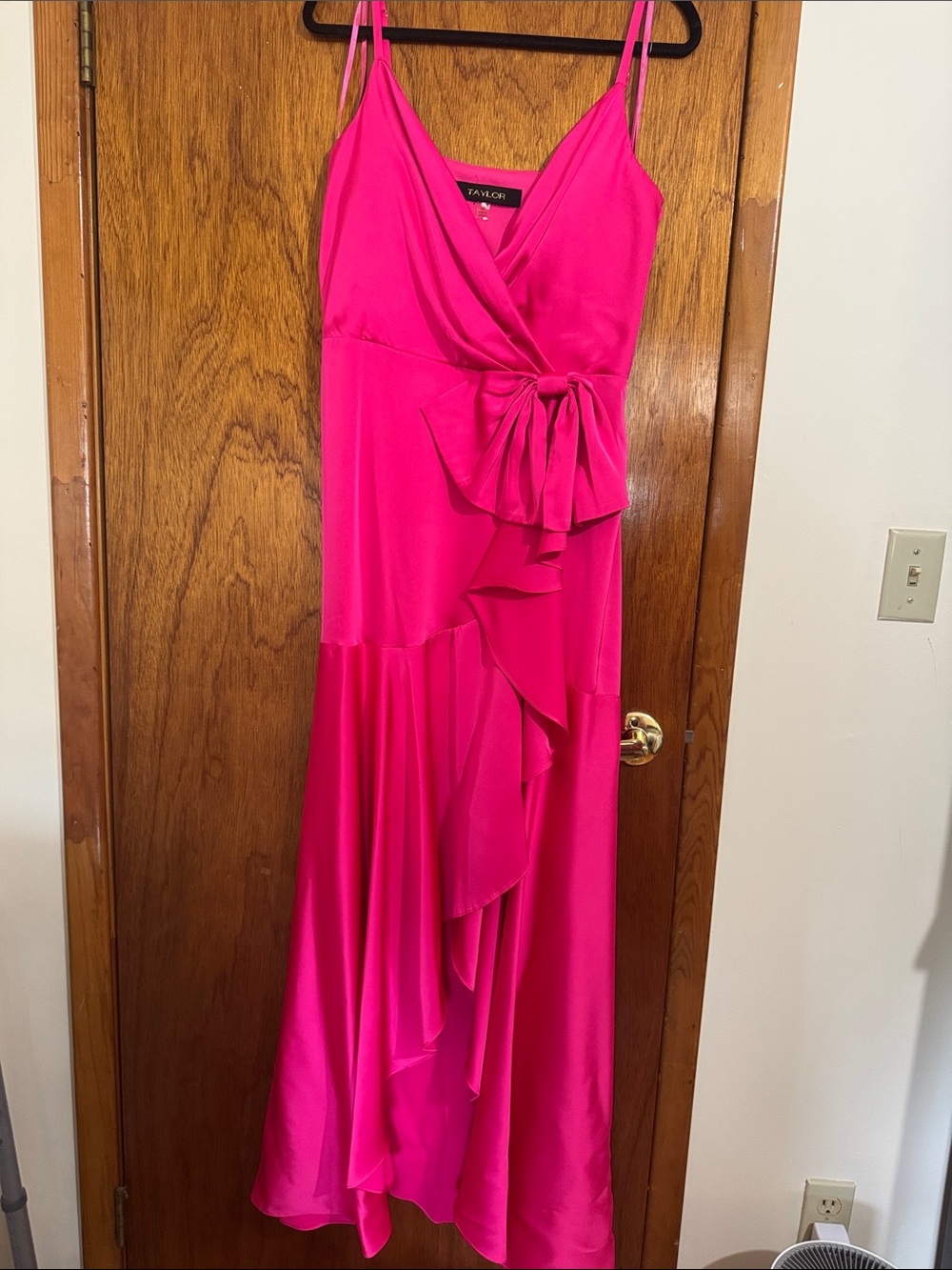 Taylor Fuchsia Ruffle Wrap Maxi Dress